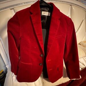 H&M Rich Red Velvet Blazer